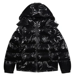 Trapstar Irongate Detachable Hooded Puffer Jacket Shiny Black