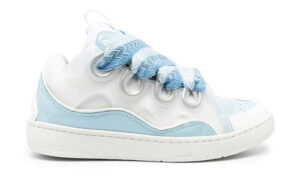 Lanvin Curb Lace-Up Sneakers Babyblue
