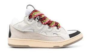 Lanvin Curb Lace-Up Sneakers White Classic