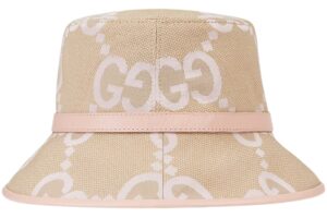 GG Jumbo Bucket Hat Beige/Light Pink