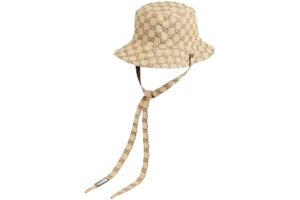 GG Reversible Hat Canvas and Nylon Beige/Brown