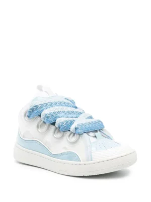 Lanvin Curb Lace-Up Sneakers Babyblue