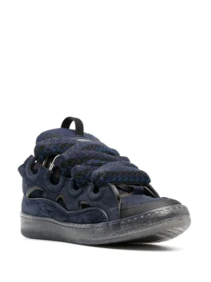 Lanvin Curb Lace-Up Sneakers Navyblue