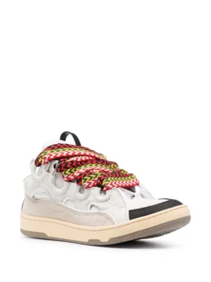 Lanvin Curb Lace-Up Sneakers White Classic
