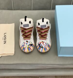 Lanvin Curb Lace-Up Sneakers Painted
