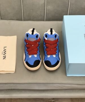 Lanvin Curb Lace-Up Sneakers Blue Black