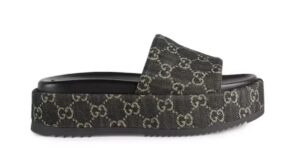 Gucci Sandal Platform 55mm Angelina Black Jacquard