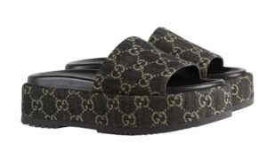 Gucci Sandal Platform 55mm Angelina Black Jacquard
