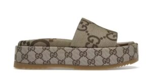 Gucci Sandal Platform 55mm Angelina Camel Canvas